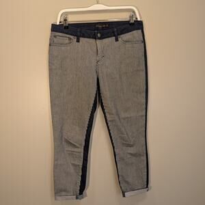 prAna Indigo Jett Railroad Stripe Capri Jeans Organic Cotton - Size 8/29